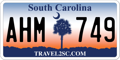 SC license plate AHM749