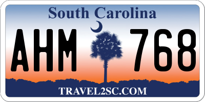 SC license plate AHM768