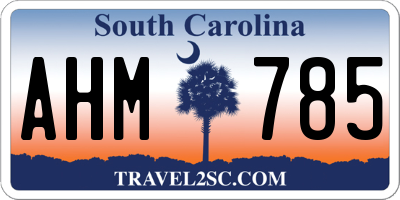 SC license plate AHM785