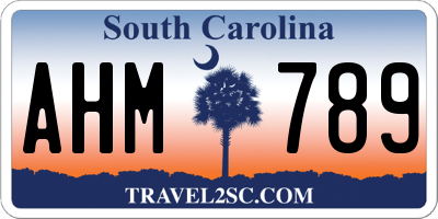SC license plate AHM789