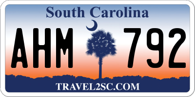 SC license plate AHM792