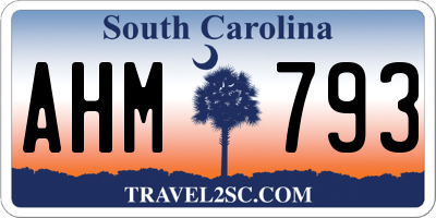SC license plate AHM793
