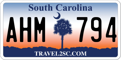 SC license plate AHM794