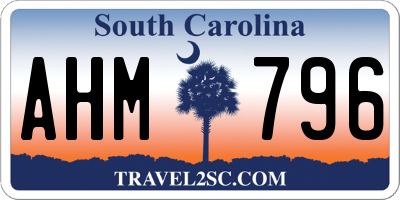 SC license plate AHM796