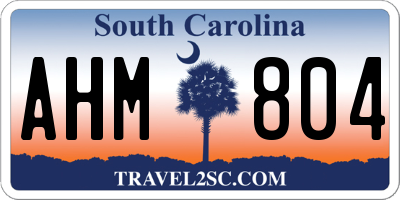 SC license plate AHM804