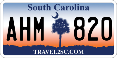 SC license plate AHM820