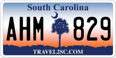 SC license plate AHM829