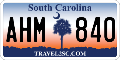 SC license plate AHM840