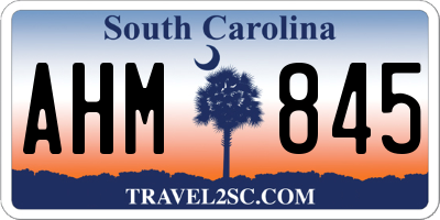 SC license plate AHM845