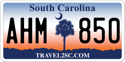 SC license plate AHM850