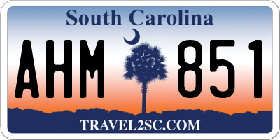 SC license plate AHM851