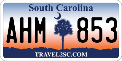 SC license plate AHM853