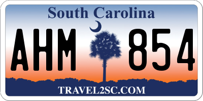 SC license plate AHM854