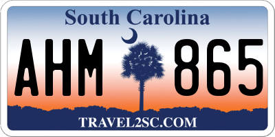 SC license plate AHM865