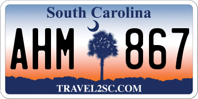 SC license plate AHM867