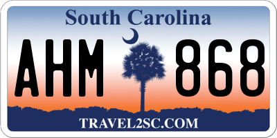 SC license plate AHM868