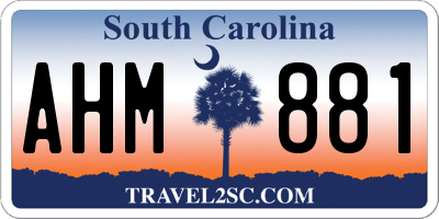 SC license plate AHM881