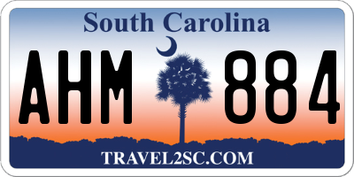 SC license plate AHM884