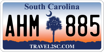 SC license plate AHM885