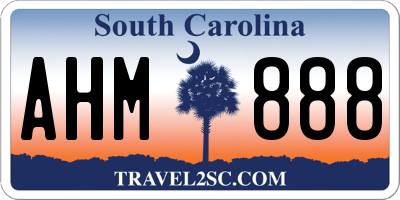 SC license plate AHM888
