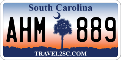 SC license plate AHM889