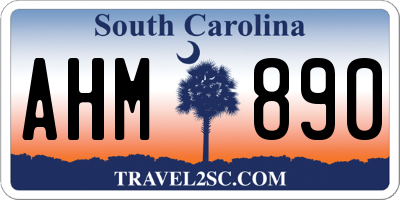 SC license plate AHM890