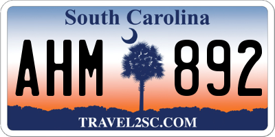 SC license plate AHM892