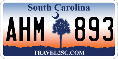 SC license plate AHM893