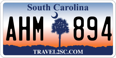 SC license plate AHM894