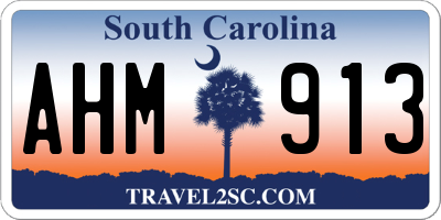 SC license plate AHM913