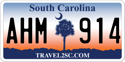 SC license plate AHM914