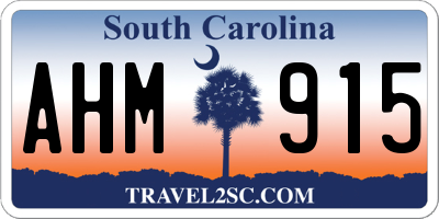 SC license plate AHM915