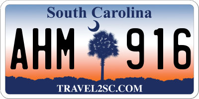 SC license plate AHM916