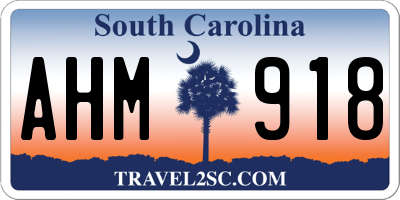 SC license plate AHM918