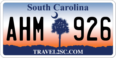 SC license plate AHM926