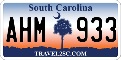 SC license plate AHM933