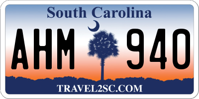 SC license plate AHM940