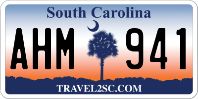 SC license plate AHM941