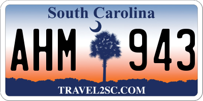 SC license plate AHM943
