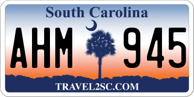 SC license plate AHM945