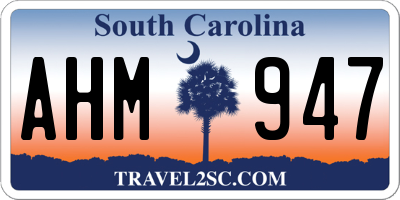 SC license plate AHM947