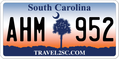 SC license plate AHM952