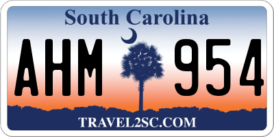 SC license plate AHM954