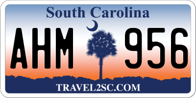 SC license plate AHM956