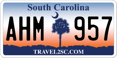 SC license plate AHM957