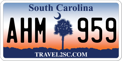 SC license plate AHM959