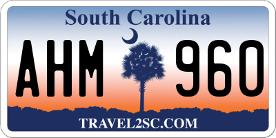 SC license plate AHM960