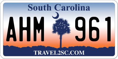 SC license plate AHM961