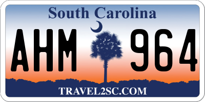 SC license plate AHM964