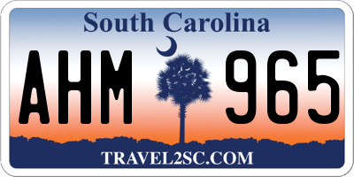 SC license plate AHM965